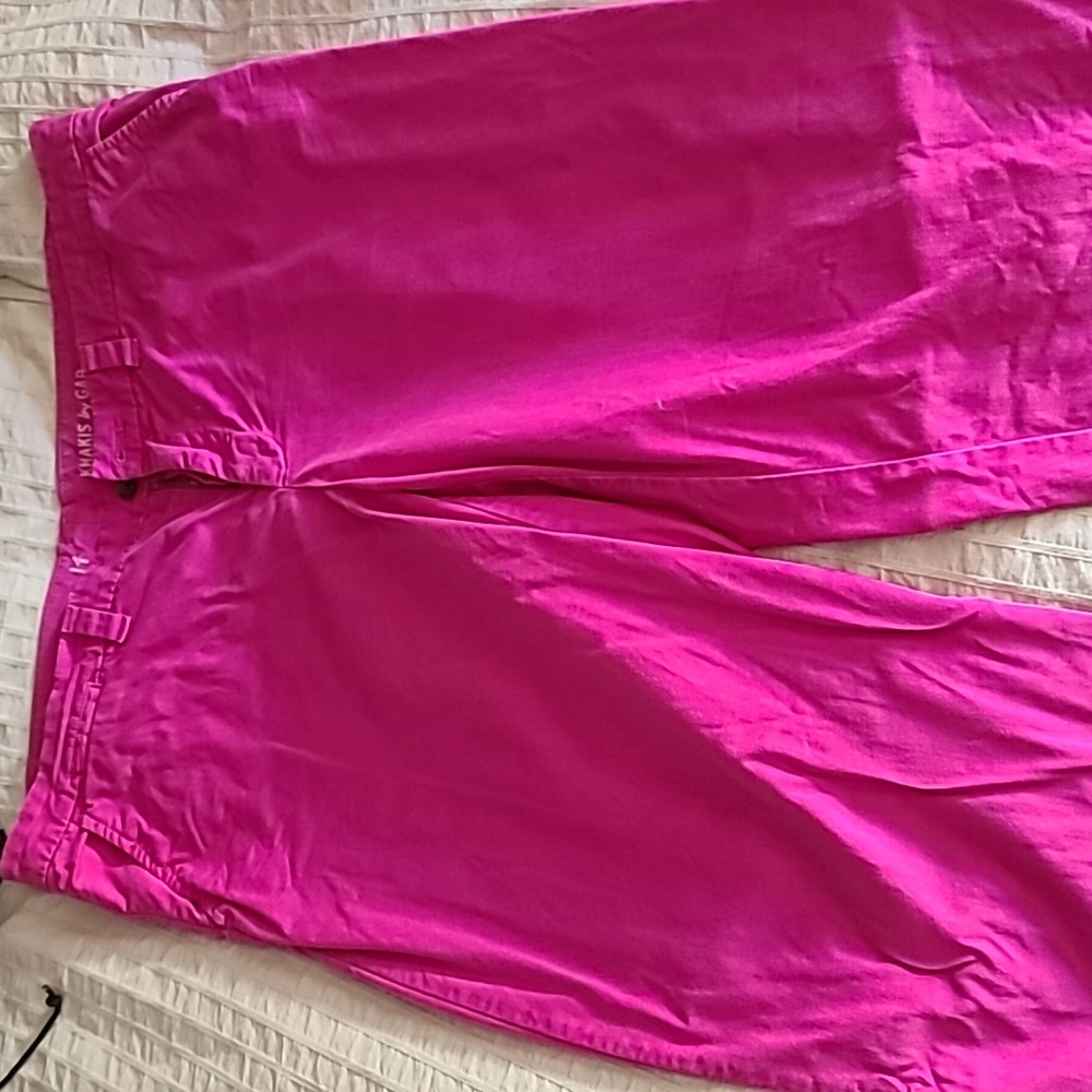 Gap Hot Pink Broken In Straight Khaki Pants Size 14